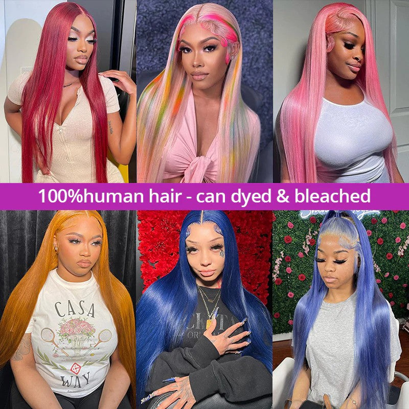 AngelBella Queen Doner Virgin Hair 13X4 HD Lace Frontal Wigs 613 Straight Raw Cuticle Aligned Human Hair Wigs