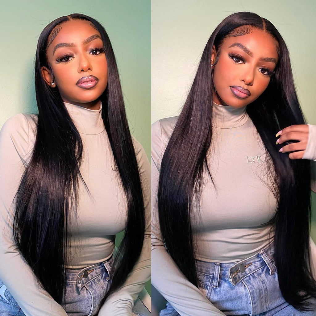 AngelBella Queen Doner Virgin Hair 13X4 HD Lace Frontal Wigs Straight Raw Cuticle Aligned Human Hair Wigs