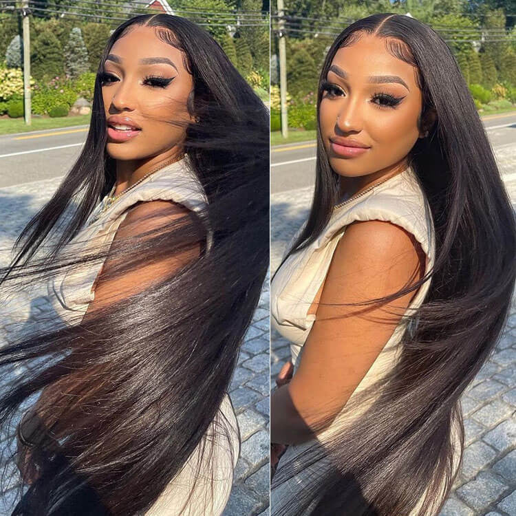 AngelBella Queen Doner Virgin Hair 13X4 HD Lace Frontal Wigs Straight Raw Cuticle Aligned Human Hair Wigs
