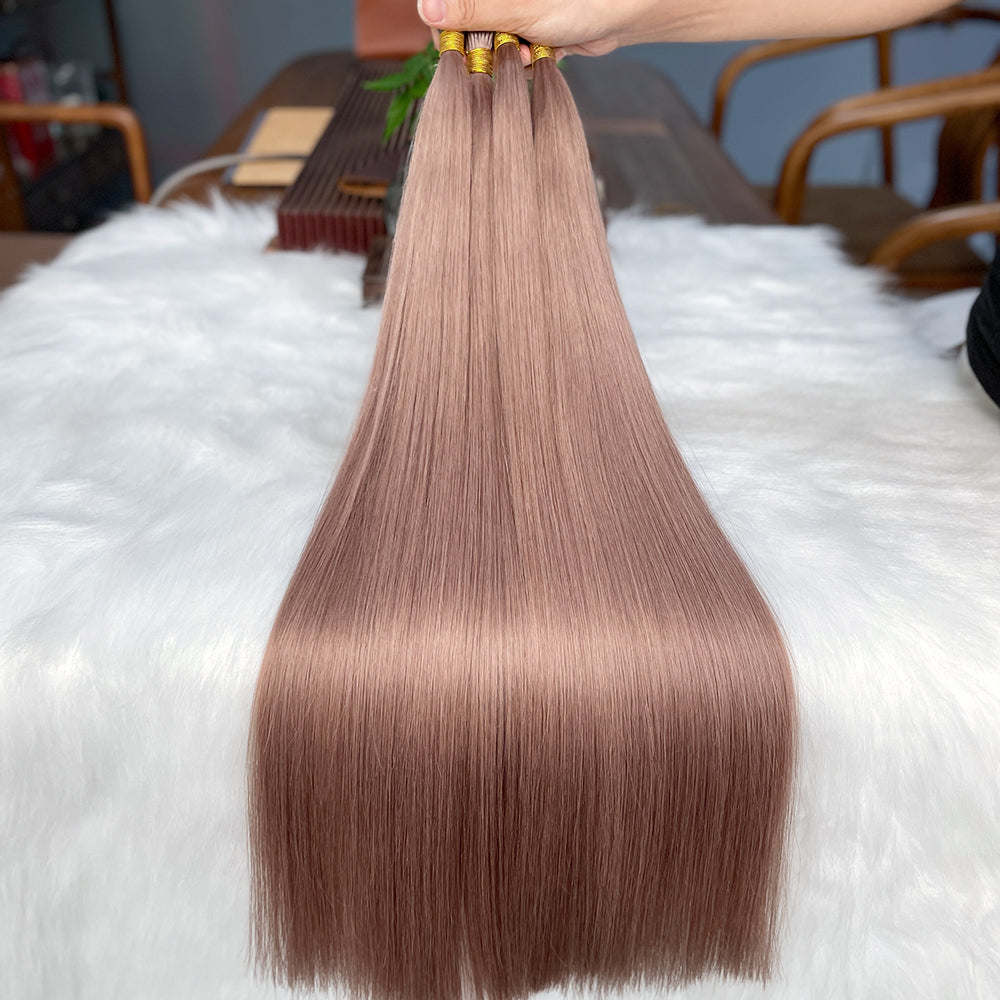 AngelBella I-Tip Hair Extensions European One Donor Raw Human Hair Light Colors