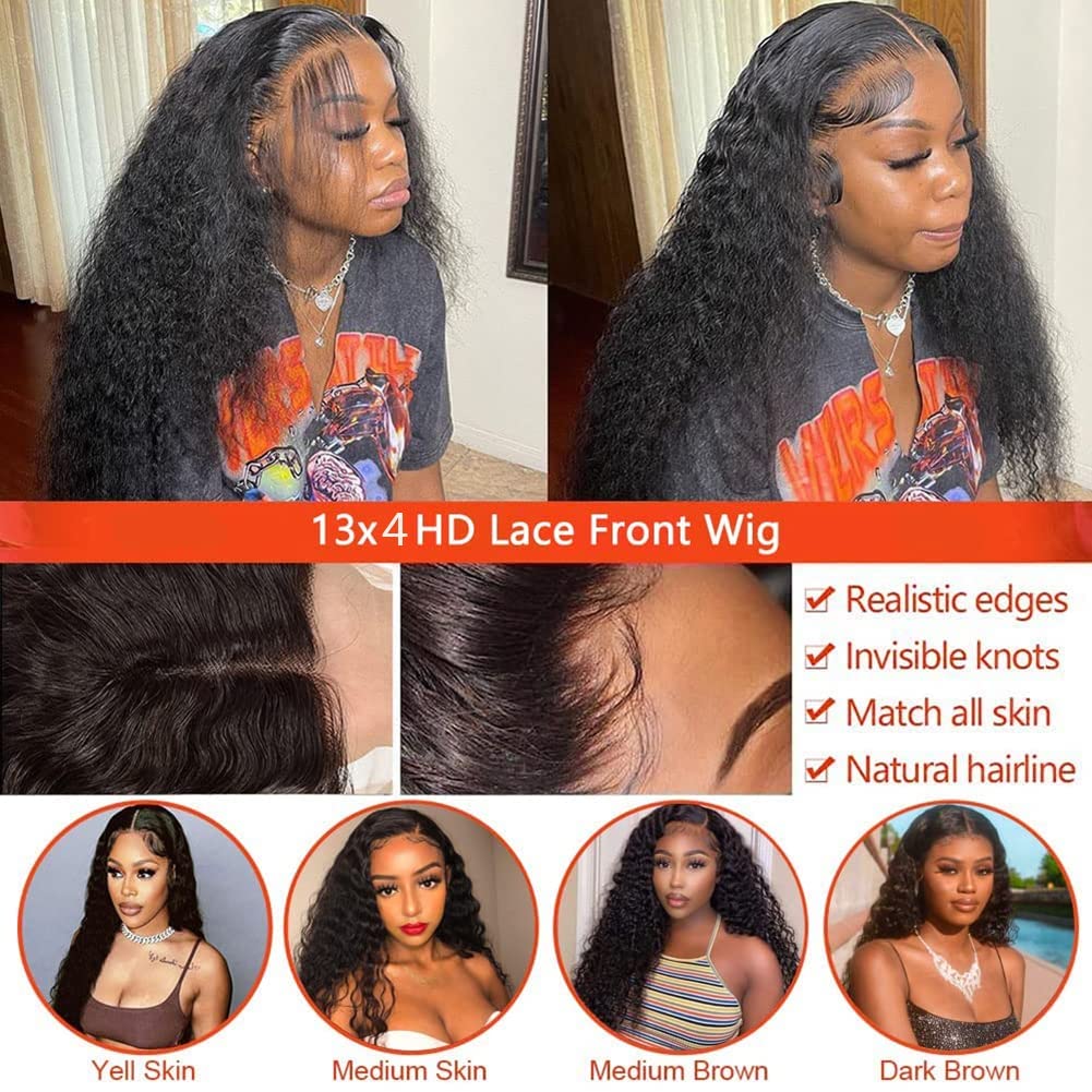 AngelBella DD Diamond Hair 13X4 HD Lace Frontal Water Wave Human Hair Wigs