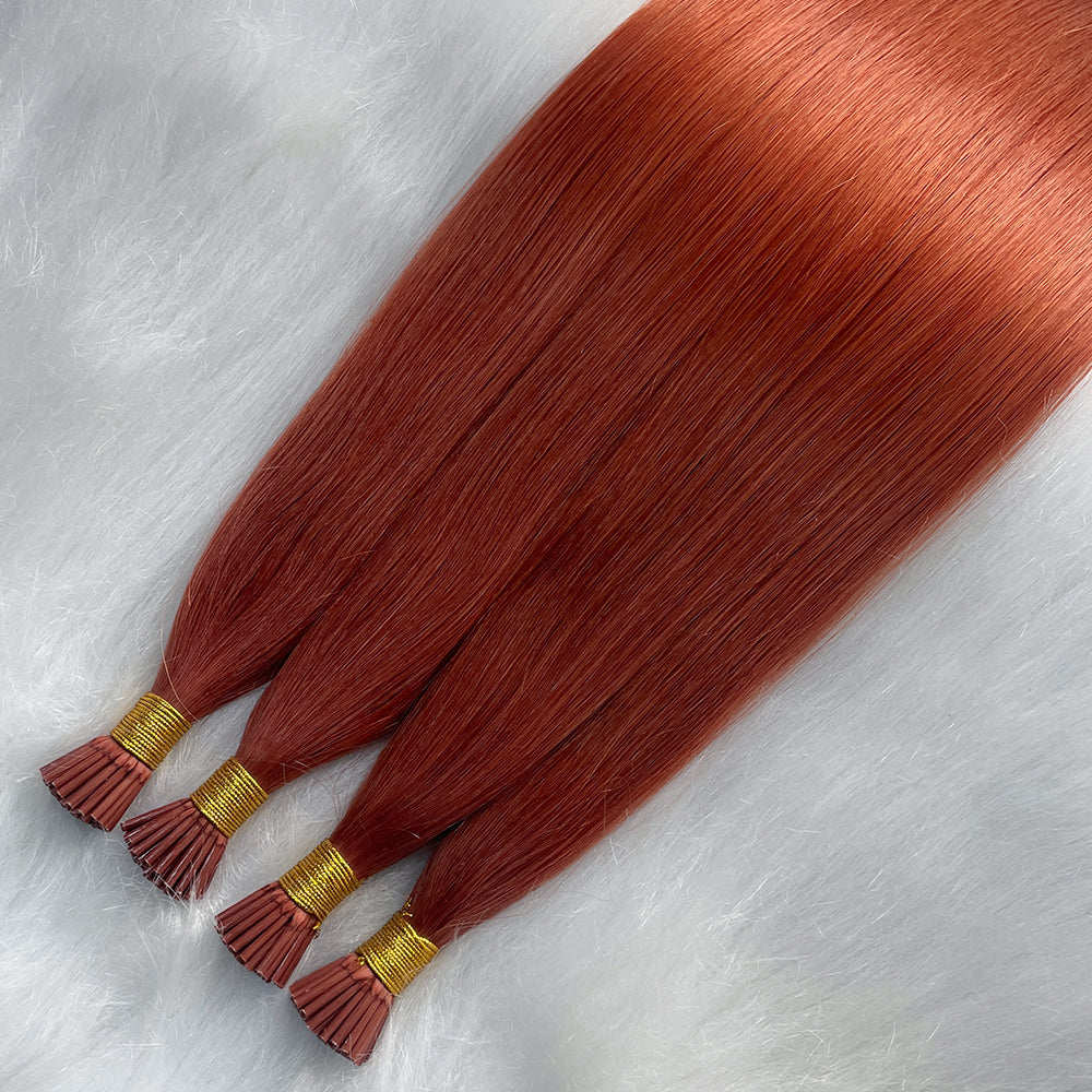 AngelBella I-Tip Hair Extensions Remy Human Hair Dark Colors