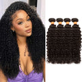Kinky Curly Bundles Human Hair 12-40 Inch Human Hair Bundle 100% Unprocessed Brazilian Virgin Hair Bundles for Black Women Weave Extensions Natural Black