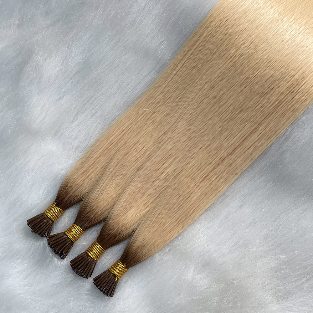 AngelBella I-Tip Hair Extensions Remy Human Hair Ombre Colors