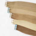 AngelBella Tape In Hair Extensions Human Hair, Light color, 50g 20pcs, Skin Weft Seamless Invisible, Silky Straight with Thick Ends, European oned onor raw hair