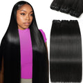 Angelbella Human Hair Bundles 8-40 Inch Straight Human Hair Extensions Unprocessed Brazilian Hair Bundles Quick Weave Natural Black