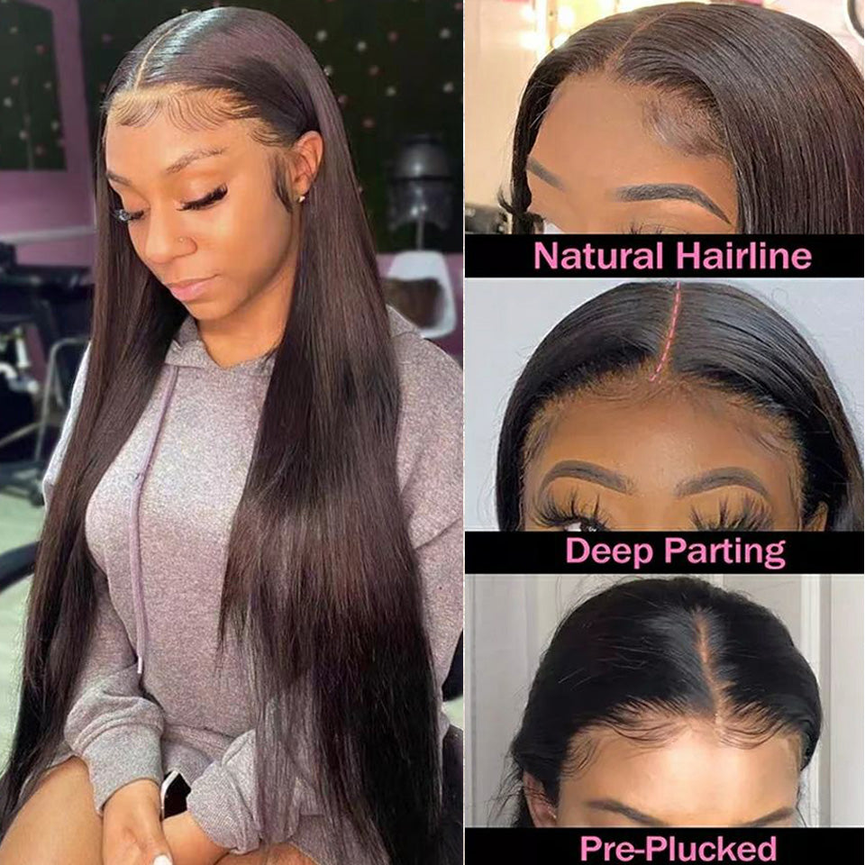 AngelBella DD Diamond Hair 13X4 Transparent Lace Frontal Straight Human Hair Wigs