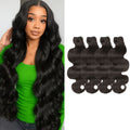 Angelbella Human Hair Bundles 8-40 Inch Body Wave Bundles Human Hair 100% Unprocessed Brazilian Virgin Hair 1 Bundles Double Weft Hair Extensions for Black Women Natural Black
