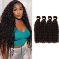 AngelBella Curly Single Bundles Human Hair Brazilian Virgin Hair Jerry Curly Wave Weave One Bundle Unprocessed Hair Extensions Natural Black 1 Bundle 12-40inch 95g/pc