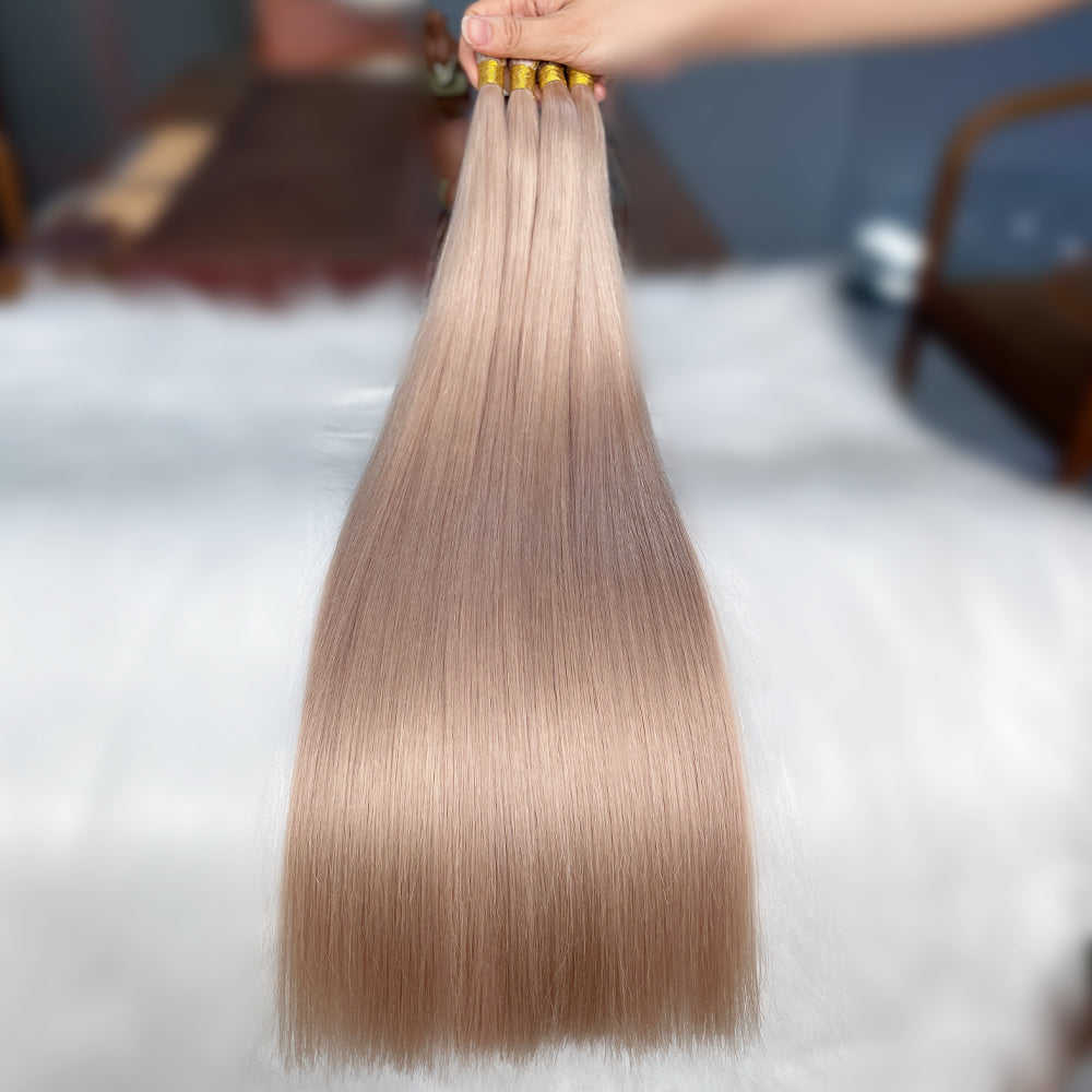 AngelBella I-Tip Hair Extensions European One Donor Raw Human Hair Light Colors