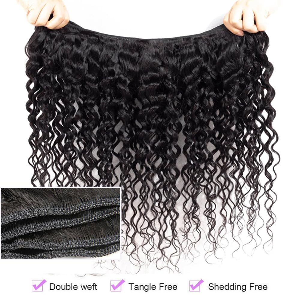 AngelBella Curly Single Bundles Human Hair Brazilian Virgin Hair Jerry Curly Wave Weave One Bundle Unprocessed Hair Extensions Natural Black 1 Bundle 12-40inch 95g/pc