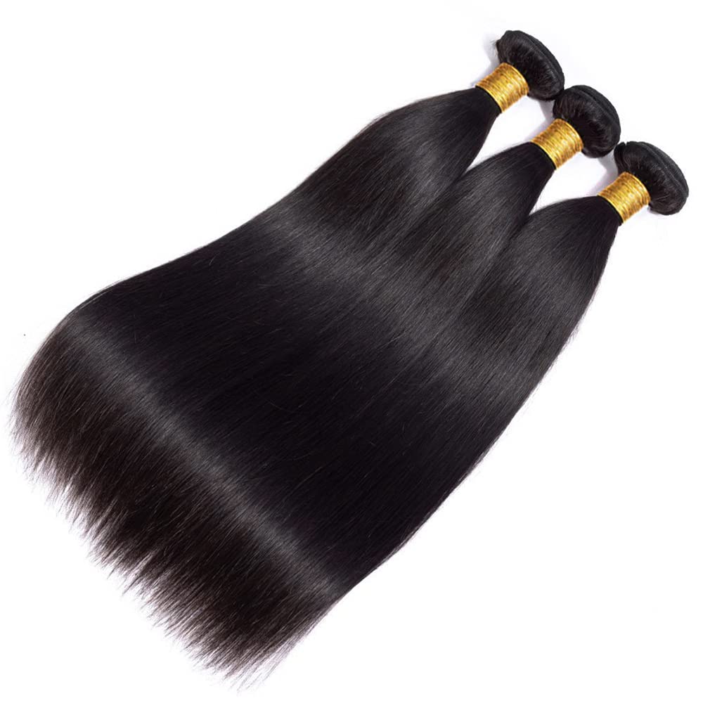 AngelBella Brazilian Straight Human Hair Bundles 12-40 Inch 100% Unprocessed Virgin Straight Weave Bundles Deals Human Hair