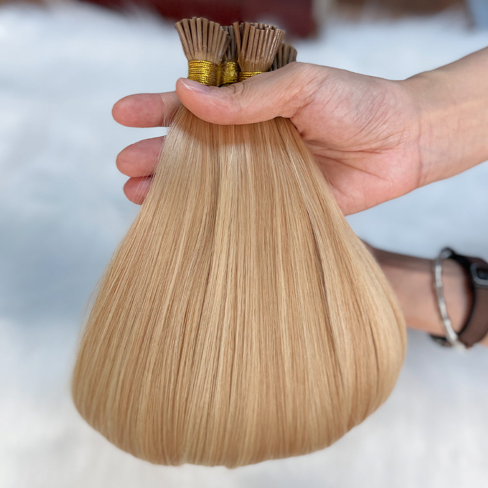 AngelBella I-Tip Hair Extensions Remy Human Hair Balayage Colors