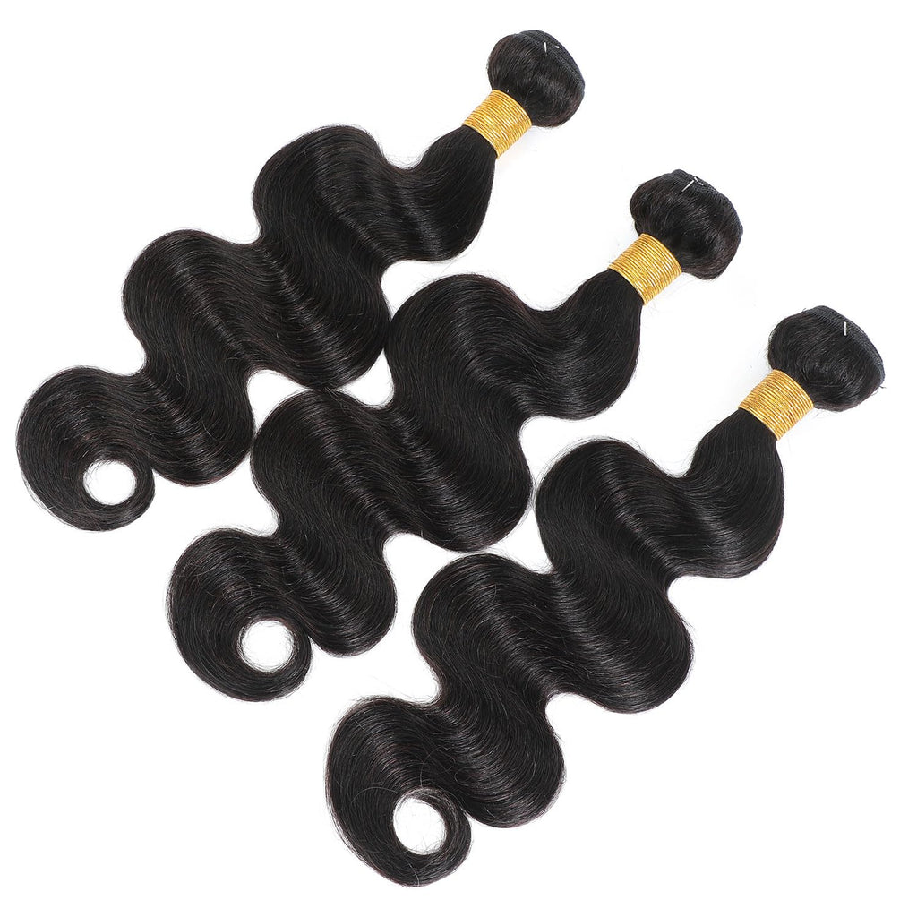 AngelBella Wholesale Human Hair Bundles 8-40 Inch 100% Unprocessed Brazilian Virgin Hair Glossy Quick Weave Body Wave Bundles Deals Natural Black Extensions