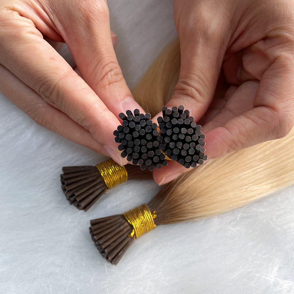 AngelBella I-Tip Hair Extensions Remy Human Hair Ombre Colors