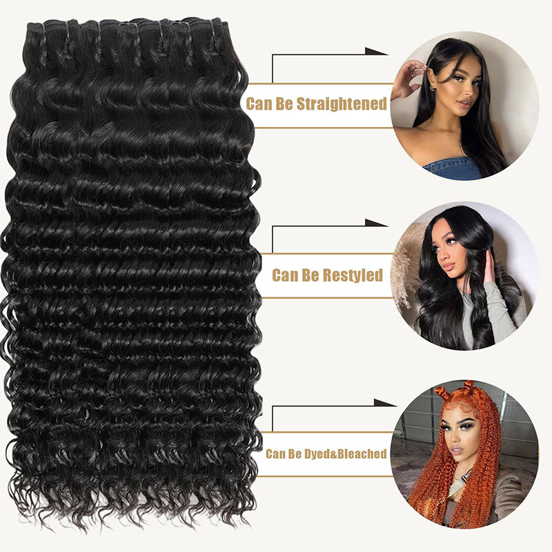 AngelBella Top Grade Deep Wave Human Hair Bundles Vendor Wholesale 8-40 Inch Curly Bundles Human Hair 100% Unprocessed Pure Virgin Hair Extensions for Women