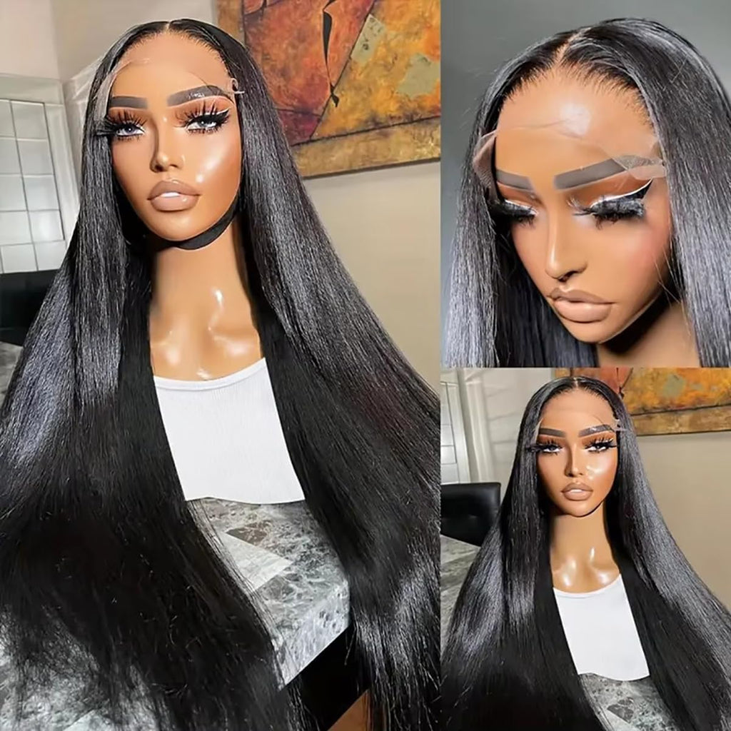 16-30 Inch 13x4 Lace Front Wigs Human Hair 180 Density Straight Lace Front Wigs Human Hair Pre Plucked 13x4 Lace Frontal Straight Human Hair Wigs for Women Glueless Wigs Human Hair Natural Color