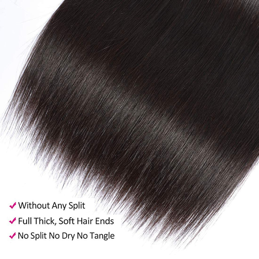 AngelBella Brazilian Straight Human Hair Bundles 12-40 Inch 100% Unprocessed Virgin Straight Weave Bundles Deals Human Hair