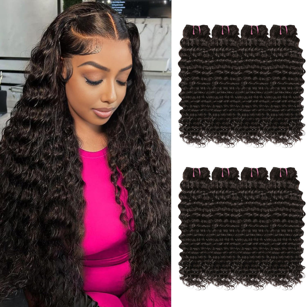 AngelBella Top Grade Deep Wave Human Hair Bundles Vendor Wholesale 8-40 Inch Curly Bundles Human Hair 100% Unprocessed Pure Virgin Hair Extensions for Women