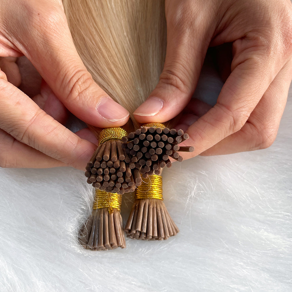 AngelBella I-Tip Hair Extensions Remy Human Hair Balayage Colors