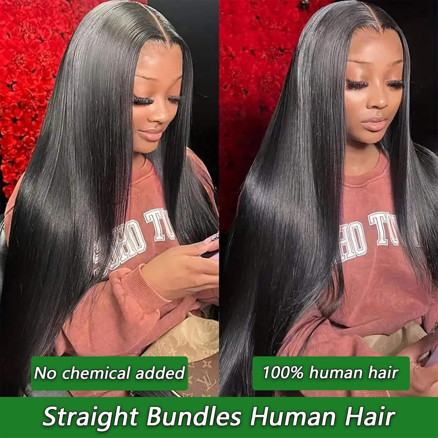 AngelBella Human Hair Bundles 12-32 Inch Straight Bundles Human Hair 100% Unprocessed Brazilian Remy Virgin Hair Extensions Raw Quick Weave Sew In Glossy Billion Hair Bundles Natural Black