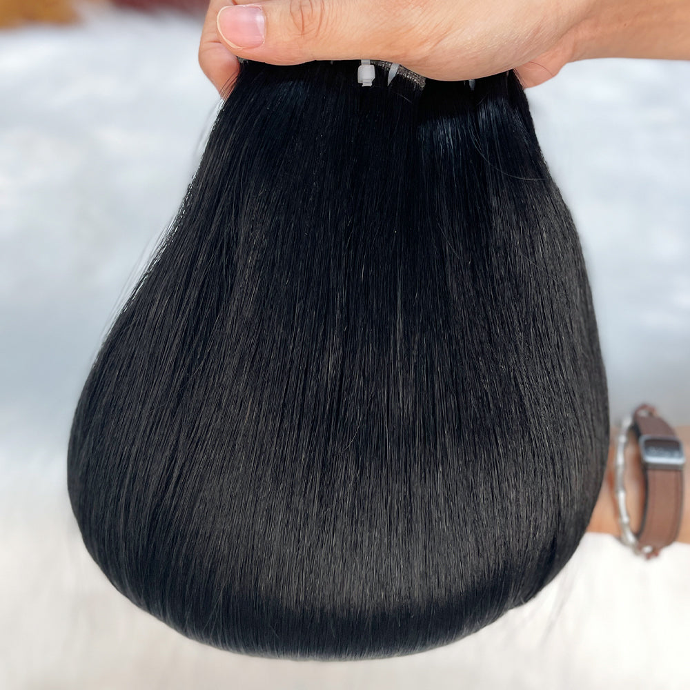AngelBella Genius Weft Hair Extensions Remy Human Hair Dark Colors