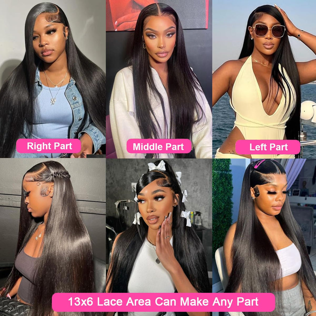16-30 Inch 13x4 Lace Front Wigs Human Hair 180 Density Straight Lace Front Wigs Human Hair Pre Plucked 13x4 Lace Frontal Straight Human Hair Wigs for Women Glueless Wigs Human Hair Natural Color