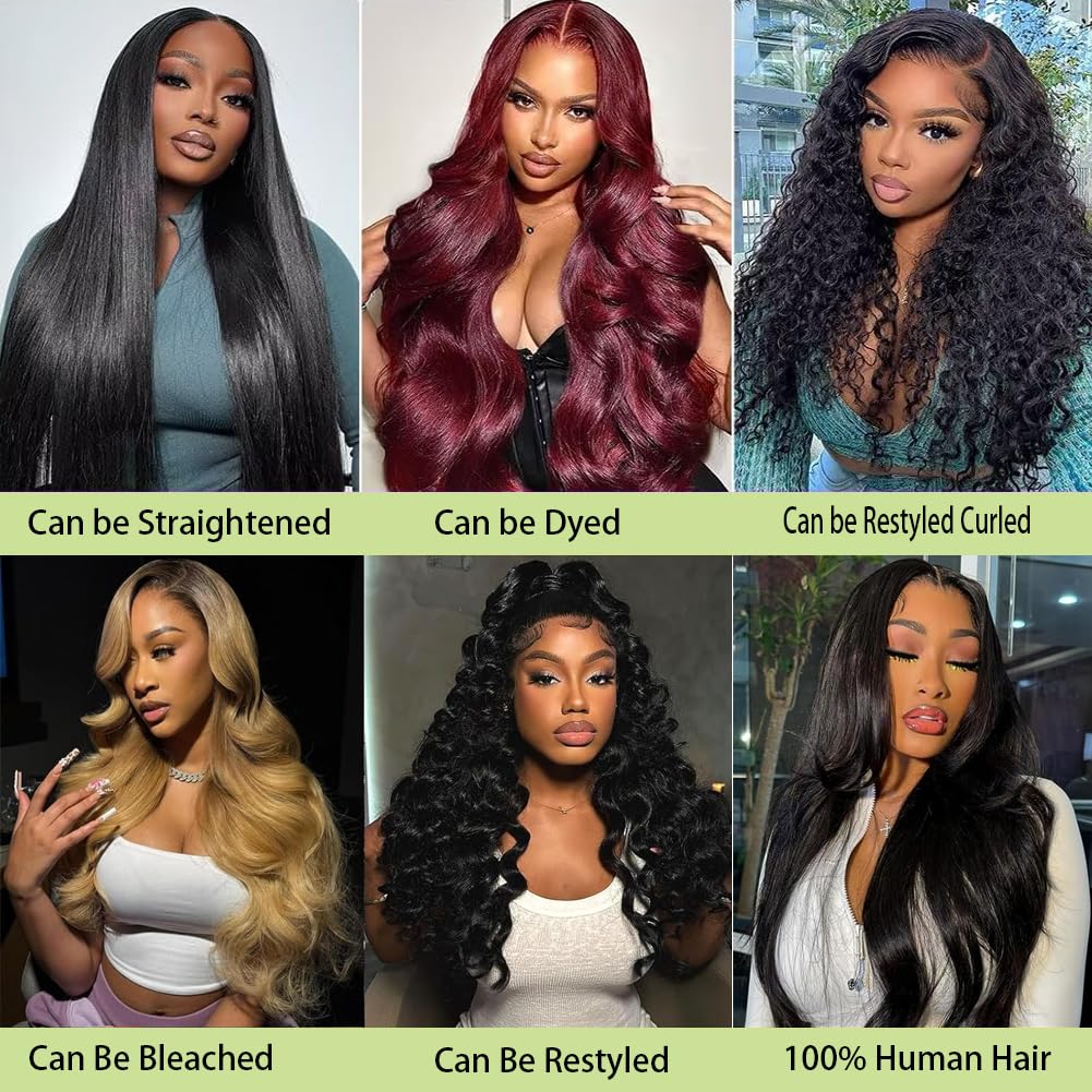 Angelbella Human Hair Bundles 8-40 Inch Body Wave Bundles Human Hair 100% Unprocessed Brazilian Virgin Hair 1 Bundles Double Weft Hair Extensions for Black Women Natural Black