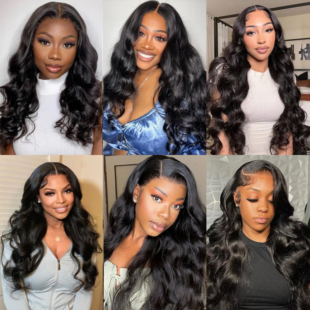 Body Wave Bundles Human Hair 12 14 16 18 20 22 24 26 30 32 40 Inch Human Hair Bundle 100% Unprocessed Brazilian Virgin Hair Bundles Human Hair Extensions for Black Women Natural Color