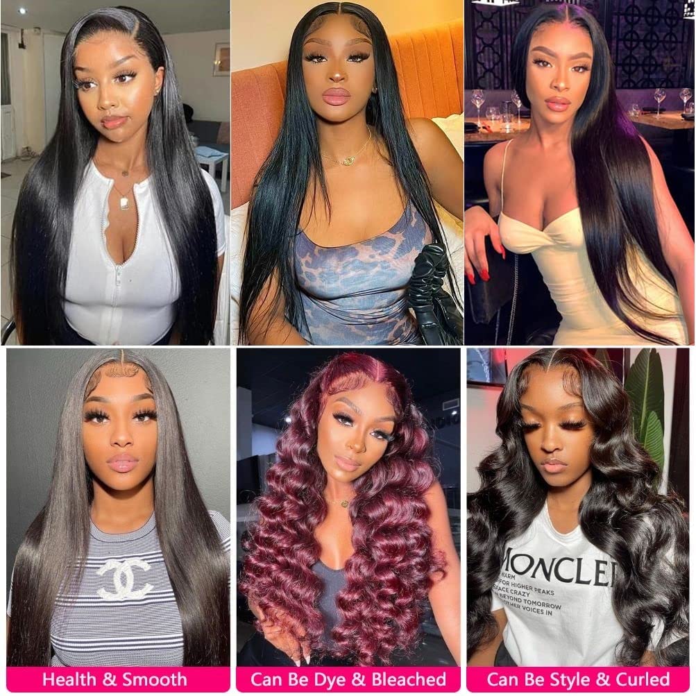 AngelBella Brazilian Straight Human Hair Bundles 12-40 Inch 100% Unprocessed Virgin Straight Weave Bundles Deals Human Hair