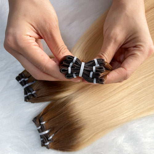 AngelBella Genius Weft Hair Extensions 30% ratio European Single Donor raw hair Ombre Colors