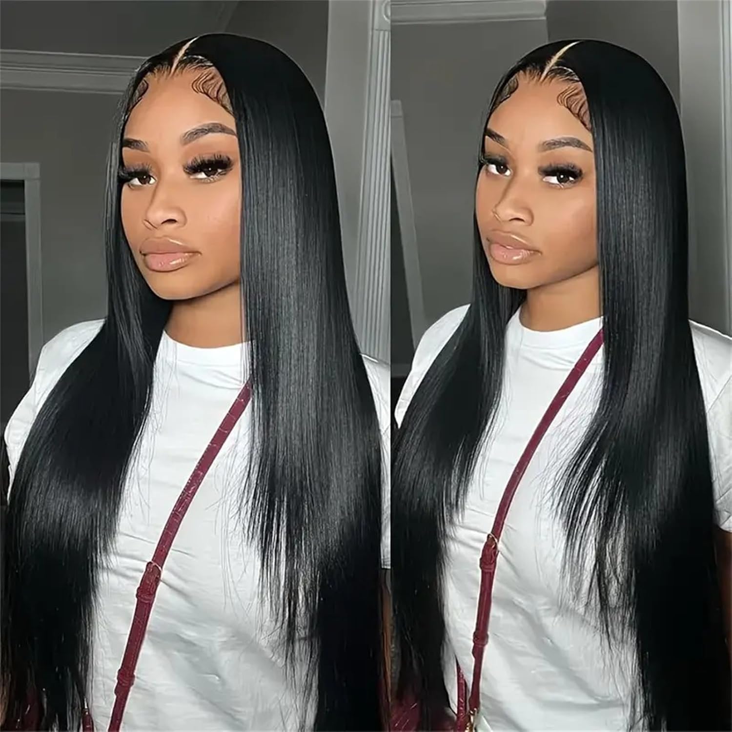 AngelBella Human Hair Bundles 12-32 Inch Straight Bundles Human Hair 100% Unprocessed Brazilian Remy Virgin Hair Extensions Raw Quick Weave Sew In Glossy Billion Hair Bundles Natural Black