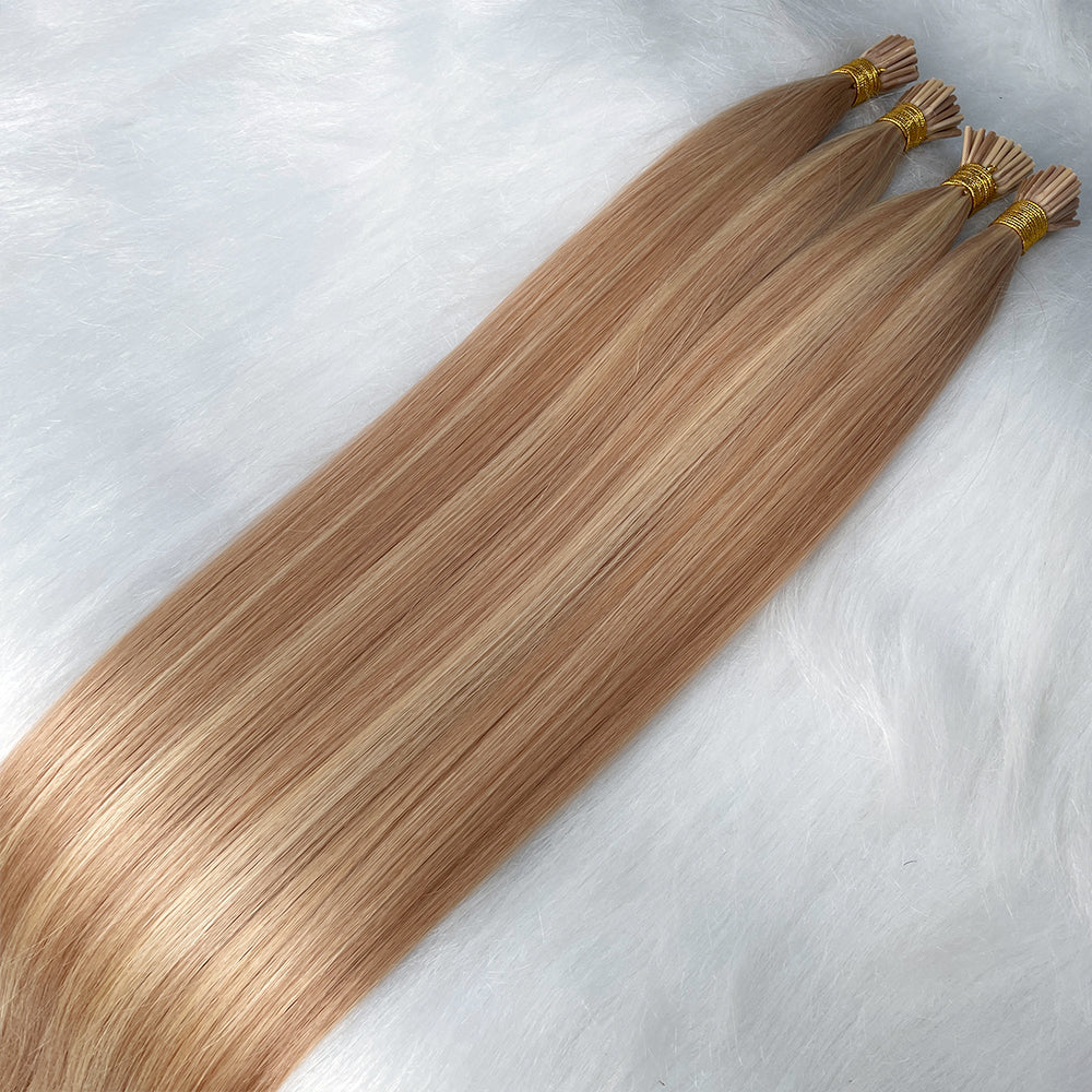 AngelBella I-Tip Hair Extensions European One Donor Raw Human Hair Piano Colors