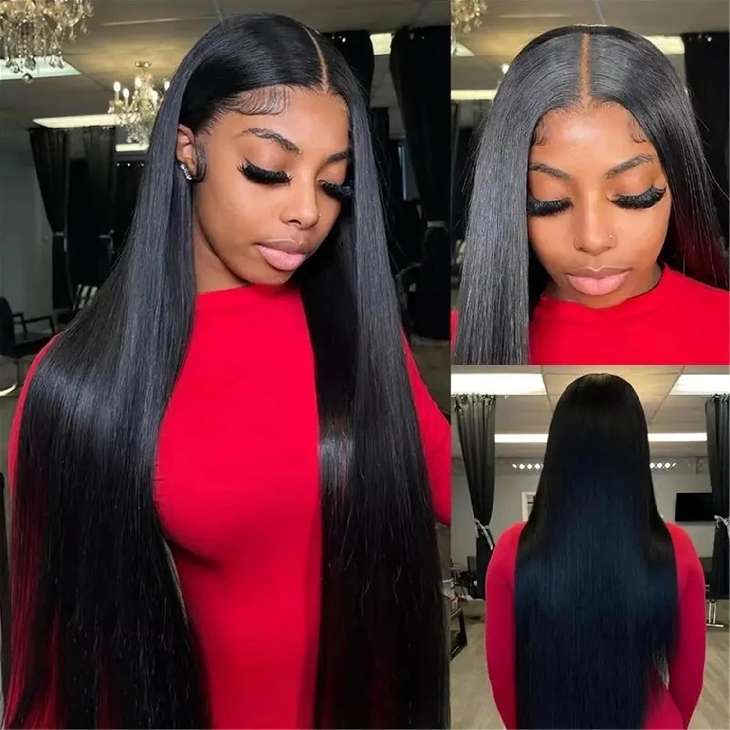 AngelBella Human Hair Bundles 12-32 Inch Straight Bundles Human Hair 100% Unprocessed Brazilian Remy Virgin Hair Extensions Raw Quick Weave Sew In Glossy Billion Hair Bundles Natural Black