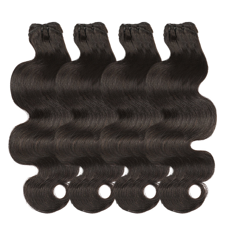 Angelbella Human Hair Bundles 18 20 22 24 Inch Body Wave Human Hair Bundles 100% Unprocessed Brazilian Virgin Hair Bundles Human Hair Natural Colour Extensions Quick Weave