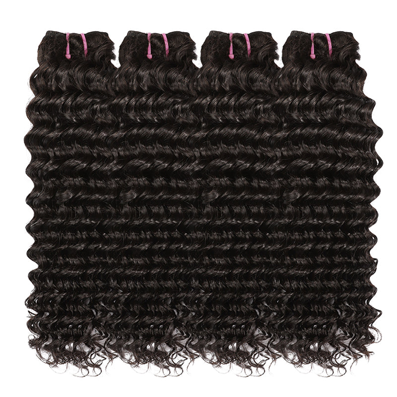 AngelBella Top Grade Deep Wave Human Hair Bundles Vendor Wholesale 8-40 Inch Curly Bundles Human Hair 100% Unprocessed Pure Virgin Hair Extensions for Women