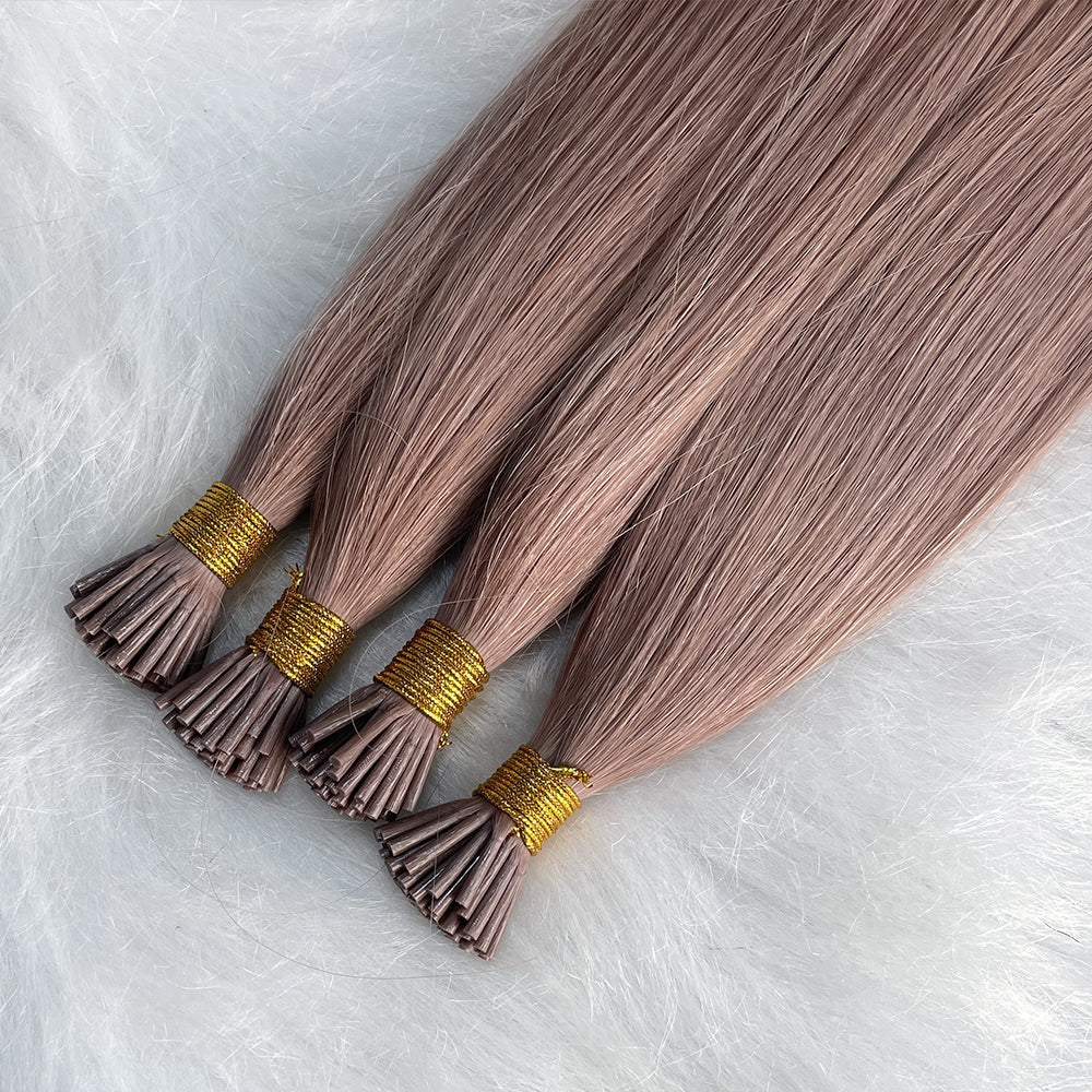 AngelBella I-Tip Hair Extensions Remy Human Hair Light Colors