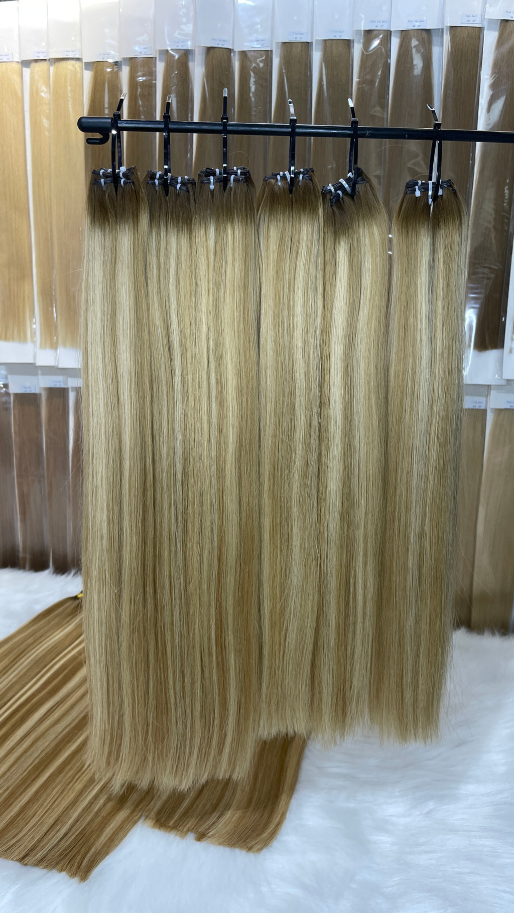 AngelBella Genius Weft Hair Extensions European One Donor Raw Human Hair Balayage Colors