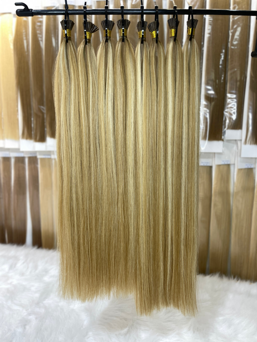 AngelBella I-Tip Hair Extensions Remy Human Hair Balayage Colors