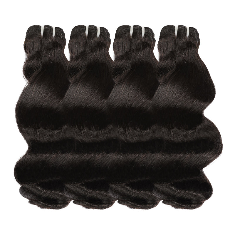 Vendor Wholesale Loose Wave Bundles 100% Unprocessed Virgin Remy Hair Loose Wave Bundles Weave Extension Double Weft Natural Wave Bundles