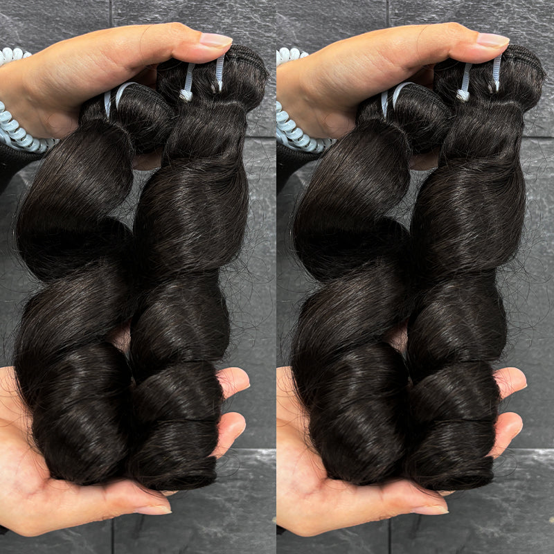 Vendor Wholesale Loose Wave Bundles 100% Unprocessed Virgin Remy Hair Loose Wave Bundles Weave Extension Double Weft Natural Wave Bundles