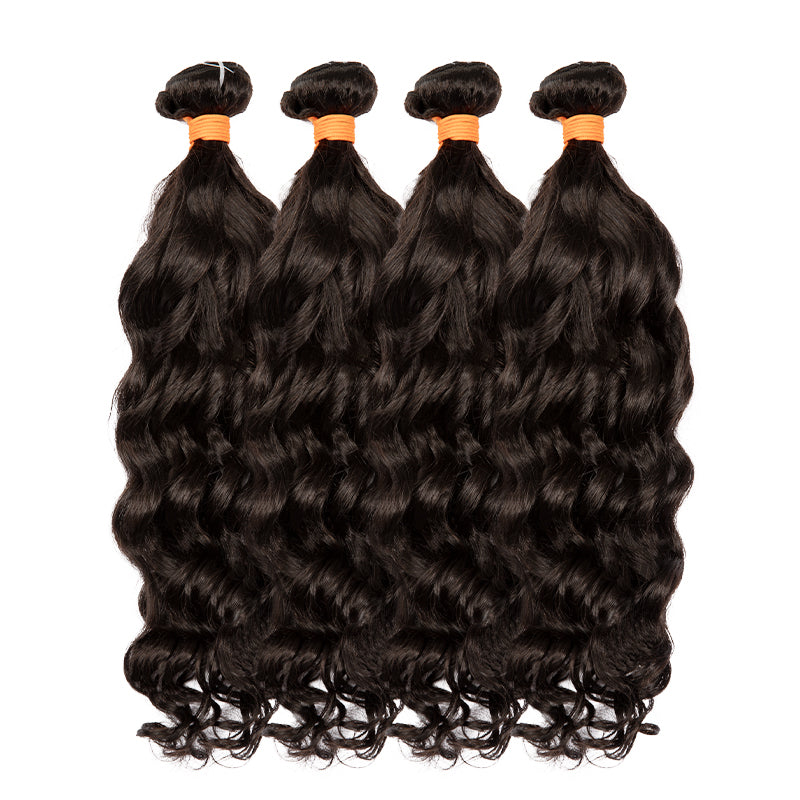 AngelBella Remy Brazilian Natural Wave Hair Bundles 100% Unprocessed Virgin Human Hair Extensions Weave Natural Color (12 14 16 18 20 22 24 26 28 30 32 34 36 38 40)