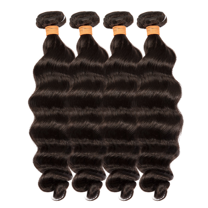 Ocean Wave Bundles Human Hair Bundles 12-40 Inch 100% Unprocessed Brazilian Virgin Human Hair Bundles,Ocean Wave Bundles,Can Be Dyed and Bleached Natural Black Color