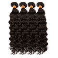 Water Wave Bundles Human Hair 12 14 16 18 20 22 24 26 28 30 32 40 Inch, Brazilian Curly Human Hair Bundles, Double Weft Water Wave Bundles, Natural Black Color Wet and Wavy Hair Extensions