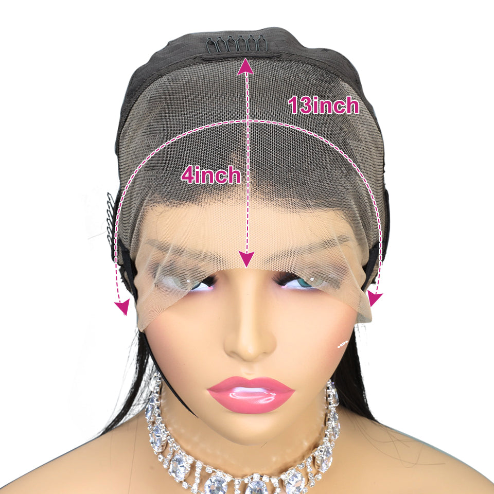 AngelBella DD Diamond Hair 13X4 Transparent Lace Frontal 99J# Straight Human Hair Wigs