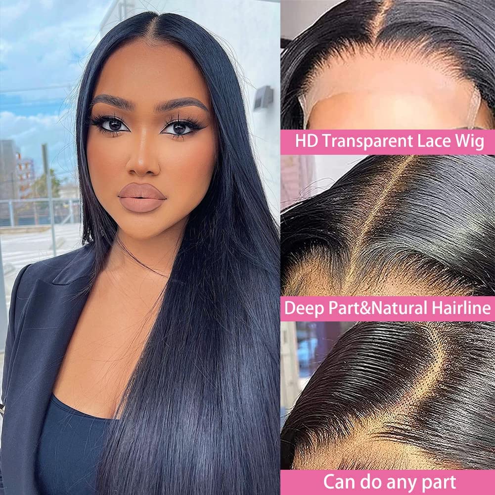 AngelBella DD Diamond Hair 5X5 HD Lace Closure Straight Human Hair Wigs