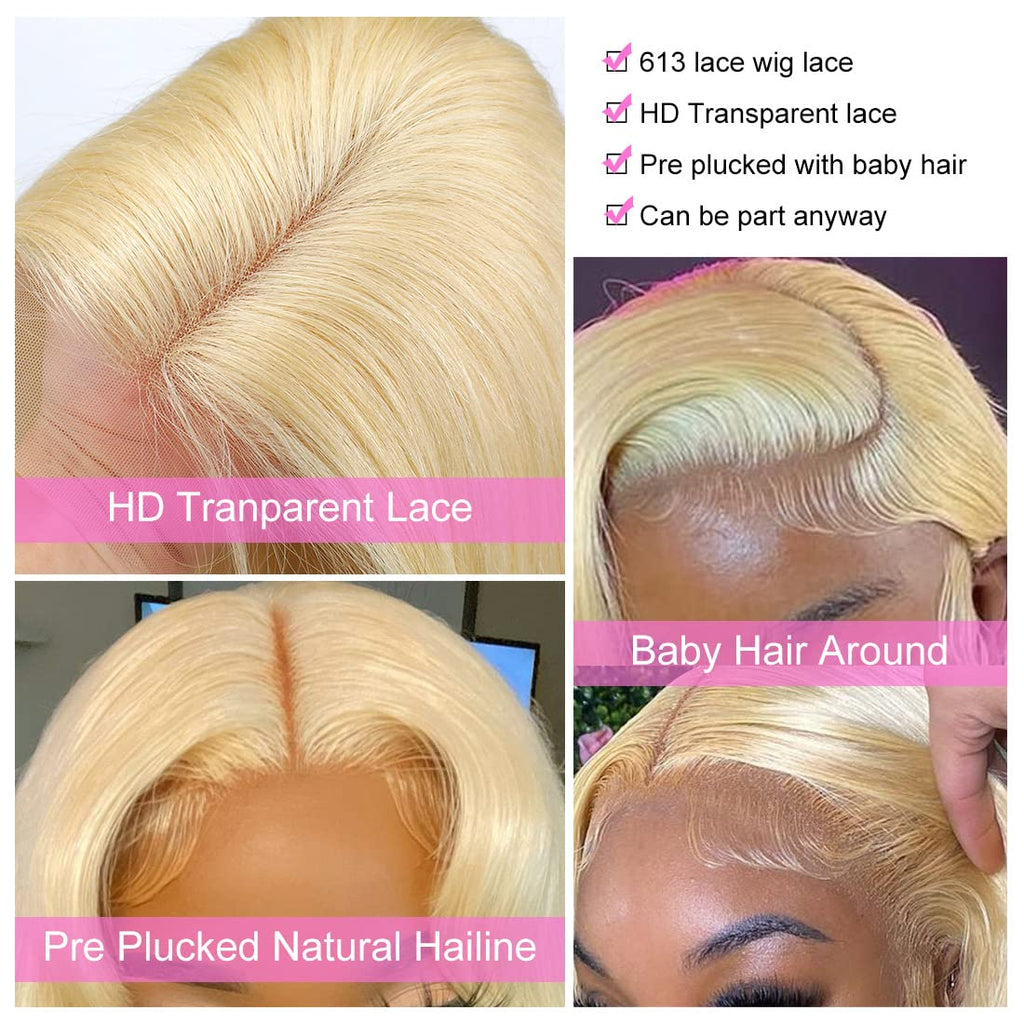 AngelBella Glory Virgin Hair 13X4 Straight Raw Hair 613 HD Lace Frontal Human Hair Wigs